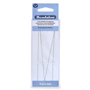 Beadalon Collapsible Eye Needles 12.7mm medium Silver
