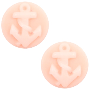 Basic cabochon cameo 20mm anchor Light Pink-Off White
