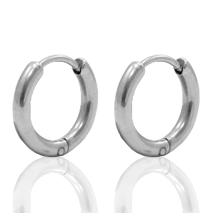 Stainless steel earrings creole 15mm Silver