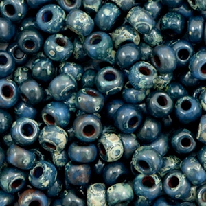 Miyuki seed beads 6/0 Opaque Picasso Dark Teal 6-4516