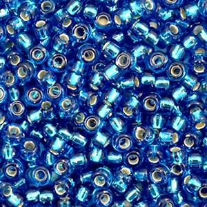 Miyuki seed beads 8/0 Silverlined Capri Blue 8-25