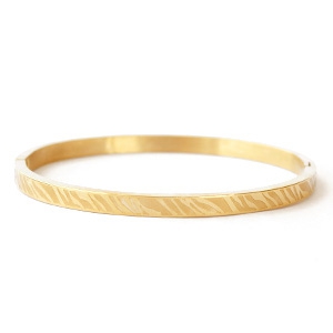Stainless steel bracelets zebra print Gold