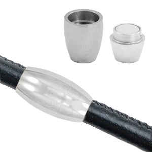 Stainless Steel findings magnetic clasp &Oslash;5mm Antique Silver