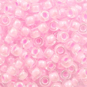 Miyuki seed beads 6/0 Pink Lined Crystal 6-207