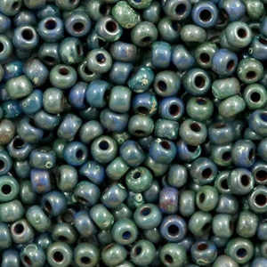 Miyuki seed beads 8/0 Opaque Picasso Dark Teal 8-4516