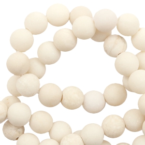 Natural stone beads Marble 6mm Off White