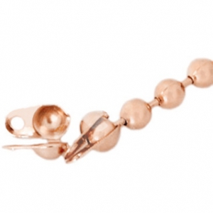 Basic Quality metal end cap for 1.2mm ball chain Rose Gold