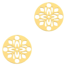 Bohemian charms round 14mm Gold