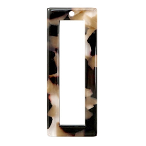 Resin pendants rectangle 40x16mm Mixed Brown