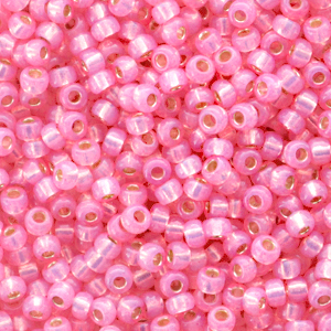 Miyuki seed beads 11/0 Silverlined Alabaster Dyed Rose 11-556
