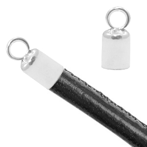 925 Silver findings end caps 2mm Silver