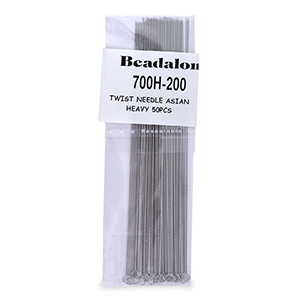 Beadalon Twisted Needle Asian Heavy 50pcs Silver