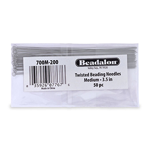 Beadalon Twisted Needle Asian Medium 50pcs Silver