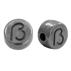 DQ European metal letter beads &szlig; Gunmetal (nickel free)