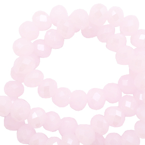Top faceted beads 4x3mm disc Light Orchid Pink-Pearl Shine Coating