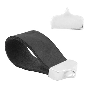 DQ European metal end caps &Oslash;20x5mm with loop Antique Silver (nickel free)