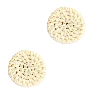 Braided rattan pendants 20mm Natural Beige