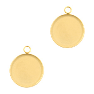 Stainless Steel findings setting for 12mm cabochon Gold