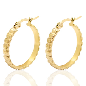 Stainless steel earrings creole 25mm Gold