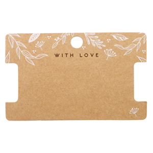 Jewellery cards 'with love' Floral Brown