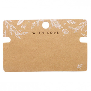 Jewellery cards 'with love' Floral Brown