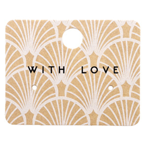 Jewellery cards 'with love' Art Deco Brown