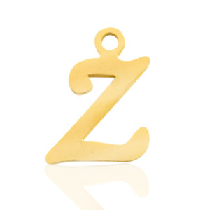 Stainless steel charms initial Z Gold