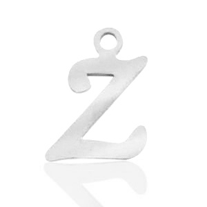 Stainless steel charms initial Z Silver