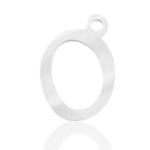 Stainless steel charms initial O Silver