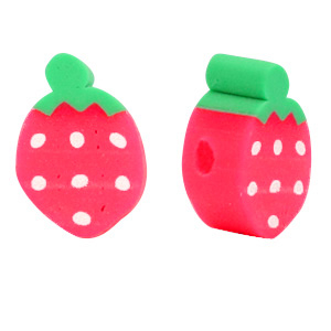 Polymer beads strawberry Red-Green