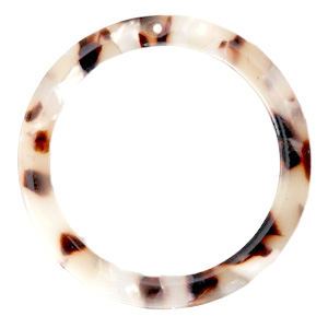 Resin pendants round 35mm Mixed Beige Brown