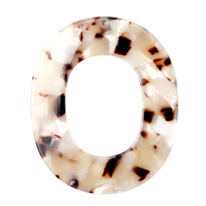 Resin pendants oval 48x40mm Mixed Beige Brown