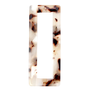 Resin pendants rectangle 40x16mm Mixed Beige Brown