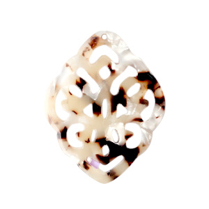 Resin pendants rhombus baroque Mixed Beige Brown