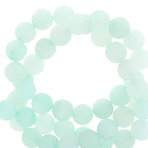 Natural stone beads Quartz 8mm matt Turquoise green