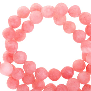 Natural stone beads 6mm matt Rose pink
