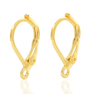 Findings TQ metal earrings closable Gold