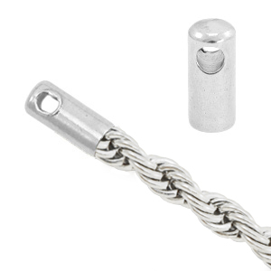 Stainless Steel findings end cap for belcher chain twist Silver