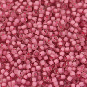 Miyuki seed beads 11/0 Semi Frosted Light Raspberry Lined Crystal 11-1931