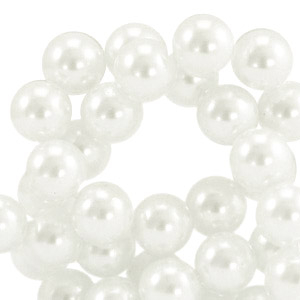 Top quality Glass pearls 6mm White