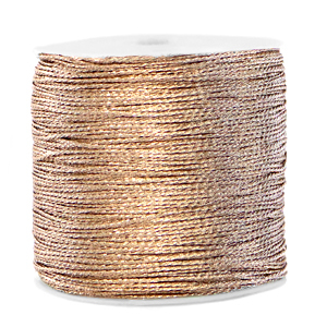 Macram&eacute; bead cord metallic 0.5mm Ivory Cream Taupe