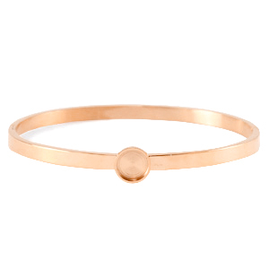 Polaris Steel bangle bracelet with setting for 7mm cabochon/Swarovski SS34 Rose Gold
