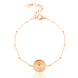 Polaris Steel bracelet with setting for 12mm cabochon ball Rose Gold