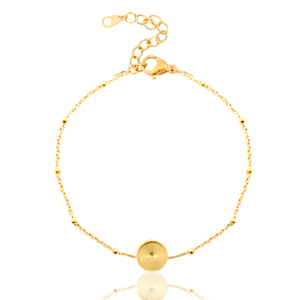 Polaris Steel bracelet with setting for 7mm cabochon / Swarovski SS34 ball Gold