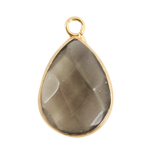Natural stone charms drop Black Diamond-Gold