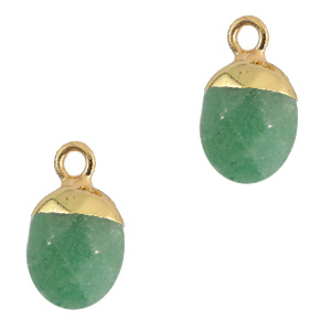Natural stone charms Amazonite Light Green-Gold