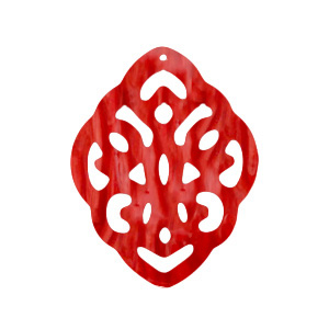 Resin pendants rhombus baroque Chilli Red