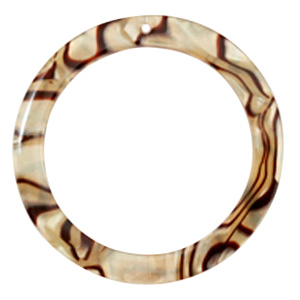 Resin pendants round 35mm Incense Beige Pearl