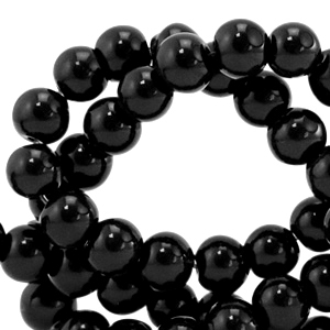 8 mm glass beads opaque Black
