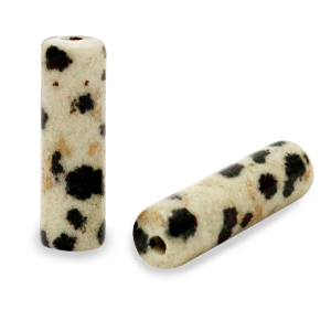 Natural stone beads Dalmatian Stone tubes Greige